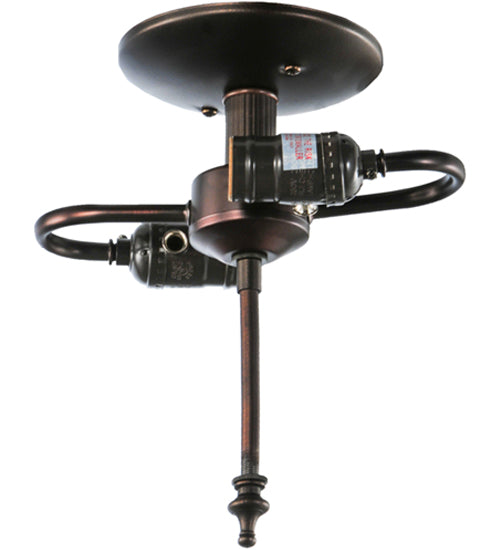 Meyda Lighting 9" 2-Light Mahogany Bronze Flush Mount Light Hardware