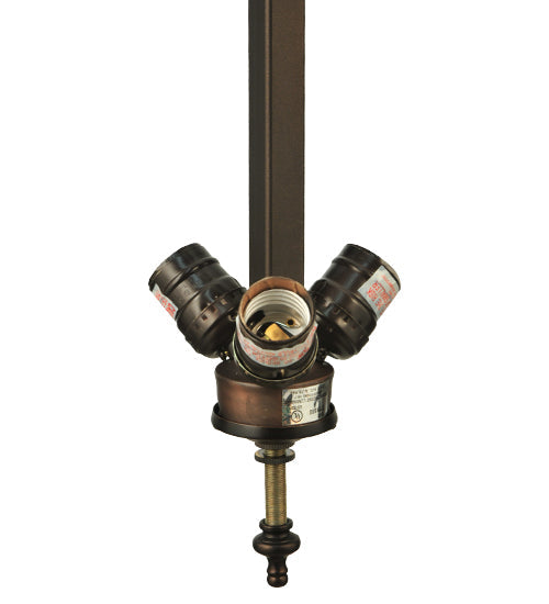Meyda Lighting 9" 3-Light Mahogany Bronze Inverted Pendant Light Hardware