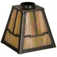 Meyda Lighting 9" Antique Brass Mission With Ring Valley View Frame With Beige Iridescent Shade Glass