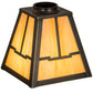 Meyda Lighting 9" Antique Brass Mission With Ring Valley View Frame With Beige Iridescent Shade Glass
