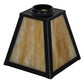 Meyda Lighting 9" Craftsman Brown Mission Frame With Beige Art Shade Glass