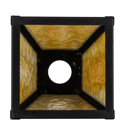 Meyda Lighting 9" Craftsman Brown Mission Frame With Beige Art Shade Glass