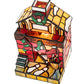 Meyda Lighting 9" Fireplace Accent Table Lamp With Multi-Colored Shade Glass