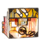 Meyda Lighting 9" Fireplace Accent Table Lamp With Multi-Colored Shade Glass