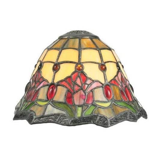 Meyda Lighting 9" Multi-Colored Recurved Colonial Tulip Shade Glass