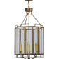 Meyda Lighting Abbey 24" 6-Light Antique Copper Six Sided Pendant Light With Clear Shade Glass