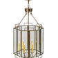 Meyda Lighting Abbey 24" 6-Light Antique Copper Six Sided Pendant Light With Clear Shade Glass