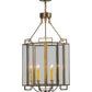 Meyda Lighting Abbey 24" 6-Light Antique Copper Six Sided Pendant Light With Clear Shade Glass