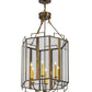 Meyda Lighting Abbey 24" 6-Light Antique Copper Six Sided Pendant Light With Clear Shade Glass