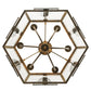 Meyda Lighting Abbey 24" 6-Light Antique Copper Six Sided Pendant Light With Clear Shade Glass