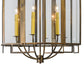 Meyda Lighting Abbey 24" 6-Light Antique Copper Six Sided Pendant Light With Clear Shade Glass