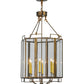 Meyda Lighting Abbey 24" 6-Light Antique Copper Six Sided Pendant Light With Clear Shade Glass