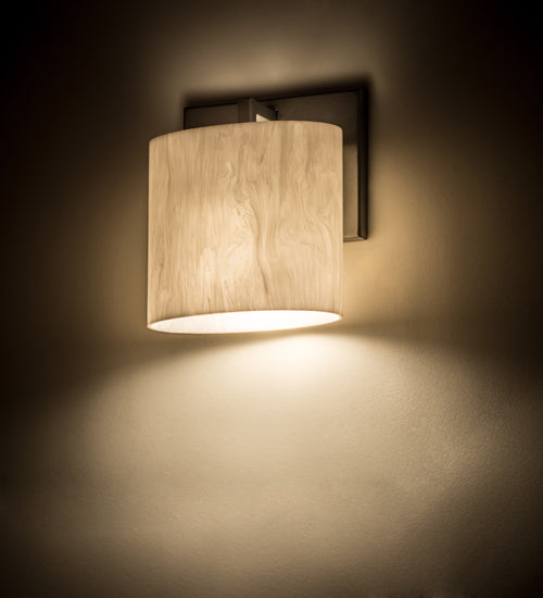 Meyda Lighting Abernathy 7" Nickel Wall Sconce With White Fleshtone Idalight Shade Glass