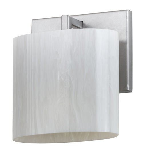 Meyda Lighting Abernathy 7" Nickel Wall Sconce With White Fleshtone Idalight Shade Glass