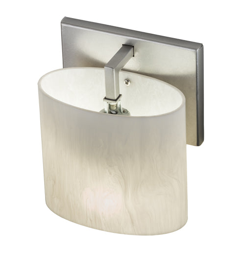 Meyda Lighting Abernathy 7" Nickel Wall Sconce With White Fleshtone Idalight Shade Glass