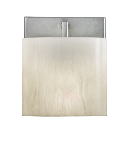 Meyda Lighting Abernathy 7" Nickel Wall Sconce With White Fleshtone Idalight Shade Glass