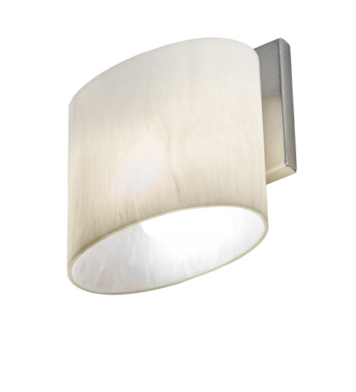 Meyda Lighting Abernathy 7" Nickel Wall Sconce With White Fleshtone Idalight Shade Glass