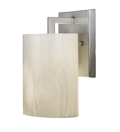 Meyda Lighting Abernathy 7" Nickel Wall Sconce With White Fleshtone Idalight Shade Glass