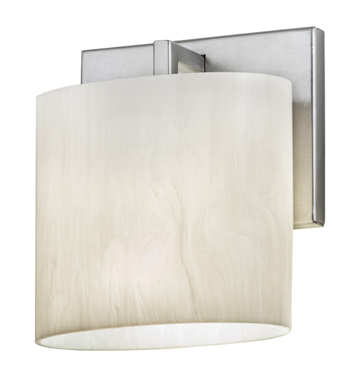 Meyda Lighting Abernathy 7" Nickel Wall Sconce With White Fleshtone Idalight Shade Glass