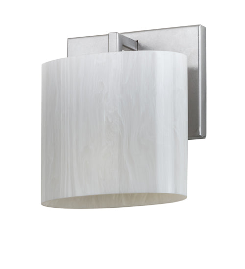 Meyda Lighting Abernathy 7" Nickel Wall Sconce With Whitestone Idalight Shade