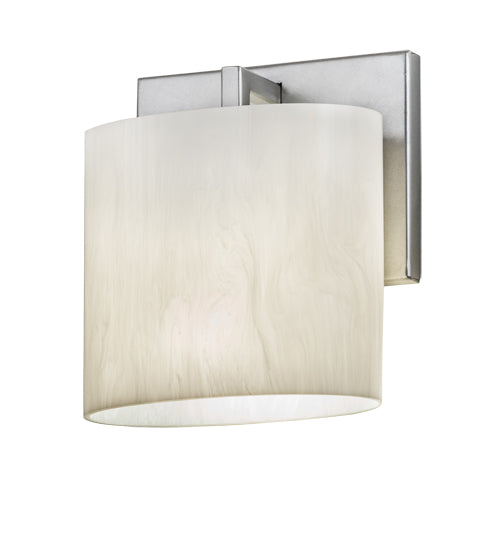 Meyda Lighting Abernathy 7" Nickel Wall Sconce With Whitestone Idalight Shade