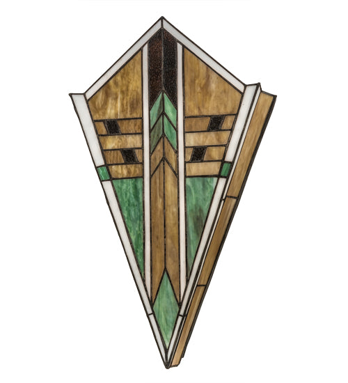 Meyda Lighting Abilene 14" Mahogany Bronze Wall Sconce With Multi-Colored Shade Glass