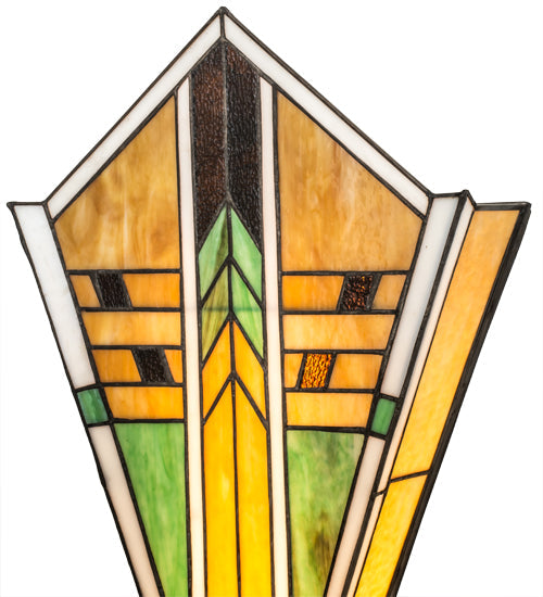 Meyda Lighting Abilene 14" Mahogany Bronze Wall Sconce With Multi-Colored Shade Glass