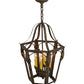 Meyda Lighting Acacia 17" 4-Light Old Gold Pendant Light With Amber Faux Candlelight