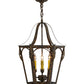 Meyda Lighting Acacia 17" 4-Light Old Gold Pendant Light With Amber Faux Candlelight