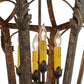 Meyda Lighting Acacia 17" 4-Light Old Gold Pendant Light With Amber Faux Candlelight