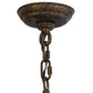Meyda Lighting Acacia 17" 4-Light Old Gold Pendant Light With Amber Faux Candlelight