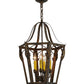Meyda Lighting Acacia 17" 4-Light Old Gold Pendant Light With Amber Faux Candlelight
