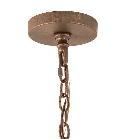 Meyda Lighting Acanthus 35" 12-Light Light Tobacco & Antique Gold Elisa Pendant Light With Clear Rainstone Idalight Shade Glass