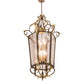 Meyda Lighting Acanthus 35" 12-Light Light Tobacco & Antique Gold Elisa Pendant Light With Clear Rainstone Idalight Shade Glass