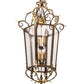 Meyda Lighting Acanthus 35" 12-Light Light Tobacco & Antique Gold Elisa Pendant Light With Clear Rainstone Idalight Shade Glass