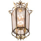 Meyda Lighting Acanthus 35" 12-Light Light Tobacco & Antique Gold Elisa Pendant Light With Clear Rainstone Idalight Shade Glass