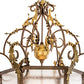 Meyda Lighting Acanthus 35" 12-Light Light Tobacco & Antique Gold Elisa Pendant Light With Clear Rainstone Idalight Shade Glass