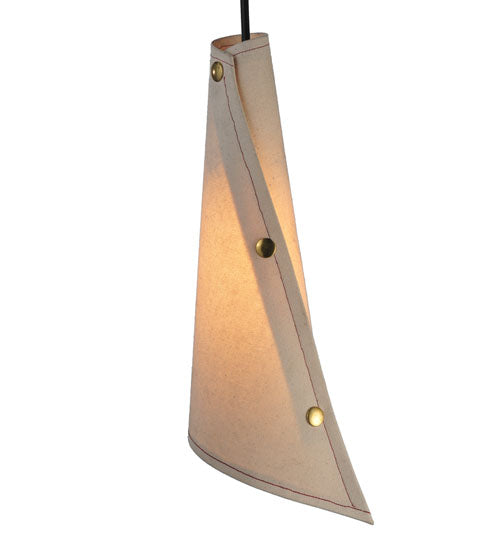 Meyda Lighting Accoutre 6" Timeless Bronze Mini Pendant Light With Beige Canvas Shade Glass