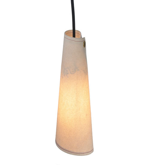 Meyda Lighting Accoutre 6" Timeless Bronze Mini Pendant Light With Beige Canvas Shade Glass