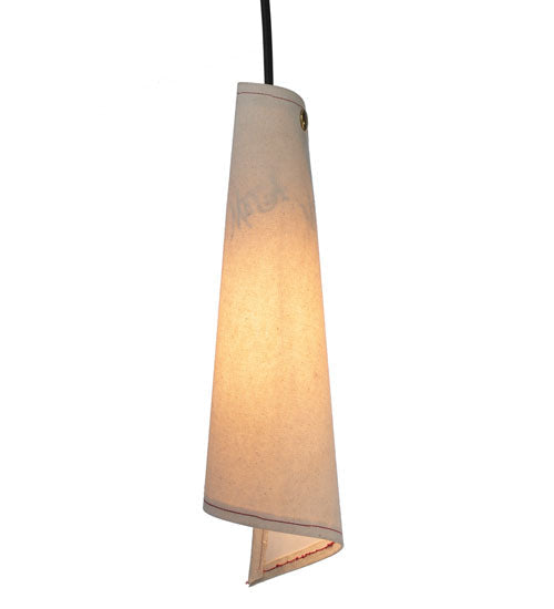 Meyda Lighting Accoutre 6" Timeless Bronze Mini Pendant Light With Beige Canvas Shade Glass