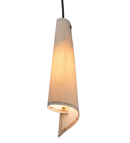 Meyda Lighting Accoutre 6" Timeless Bronze Mini Pendant Light With Beige Canvas Shade Glass