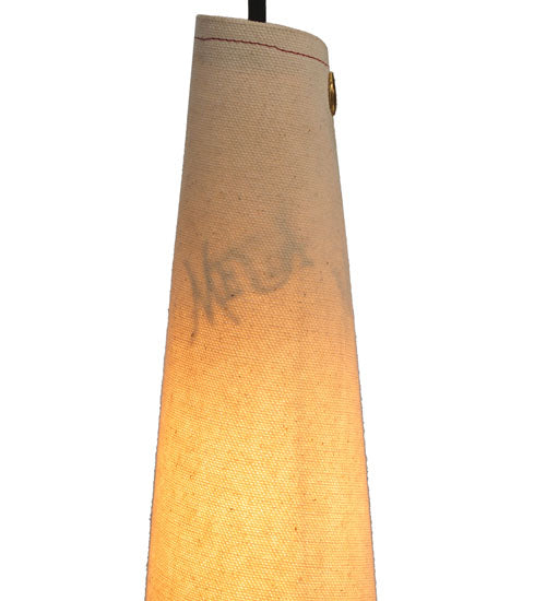 Meyda Lighting Accoutre 6" Timeless Bronze Mini Pendant Light With Beige Canvas Shade Glass