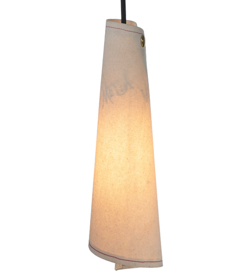 Meyda Lighting Accoutre 6" Timeless Bronze Mini Pendant Light With Beige Canvas Shade Glass