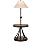 Meyda Lighting Achse 58" Natural Wood & Oil Rubbed Bronze Floor Lamp With Beige Textrene Shade