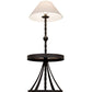 Meyda Lighting Achse 58" Natural Wood & Oil Rubbed Bronze Floor Lamp With Beige Textrene Shade