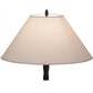 Meyda Lighting Achse 58" Natural Wood & Oil Rubbed Bronze Floor Lamp With Beige Textrene Shade