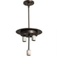 Meyda Lighting Acorn 12" 3-Light Mahogany Bronze Pendant Light With Root Beer & Beige Shade Glass