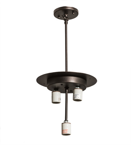 Meyda Lighting Acorn 12" 3-Light Mahogany Bronze Pendant Light With Root Beer & Beige Shade Glass