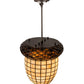 Meyda Lighting Acorn 12" 3-Light Mahogany Bronze Pendant Light With Root Beer & Beige Shade Glass