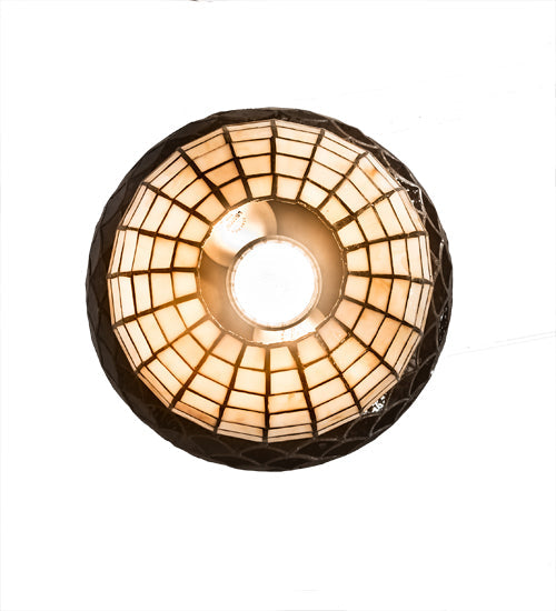 Meyda Lighting Acorn 12" 3-Light Mahogany Bronze Pendant Light With Root Beer & Beige Shade Glass